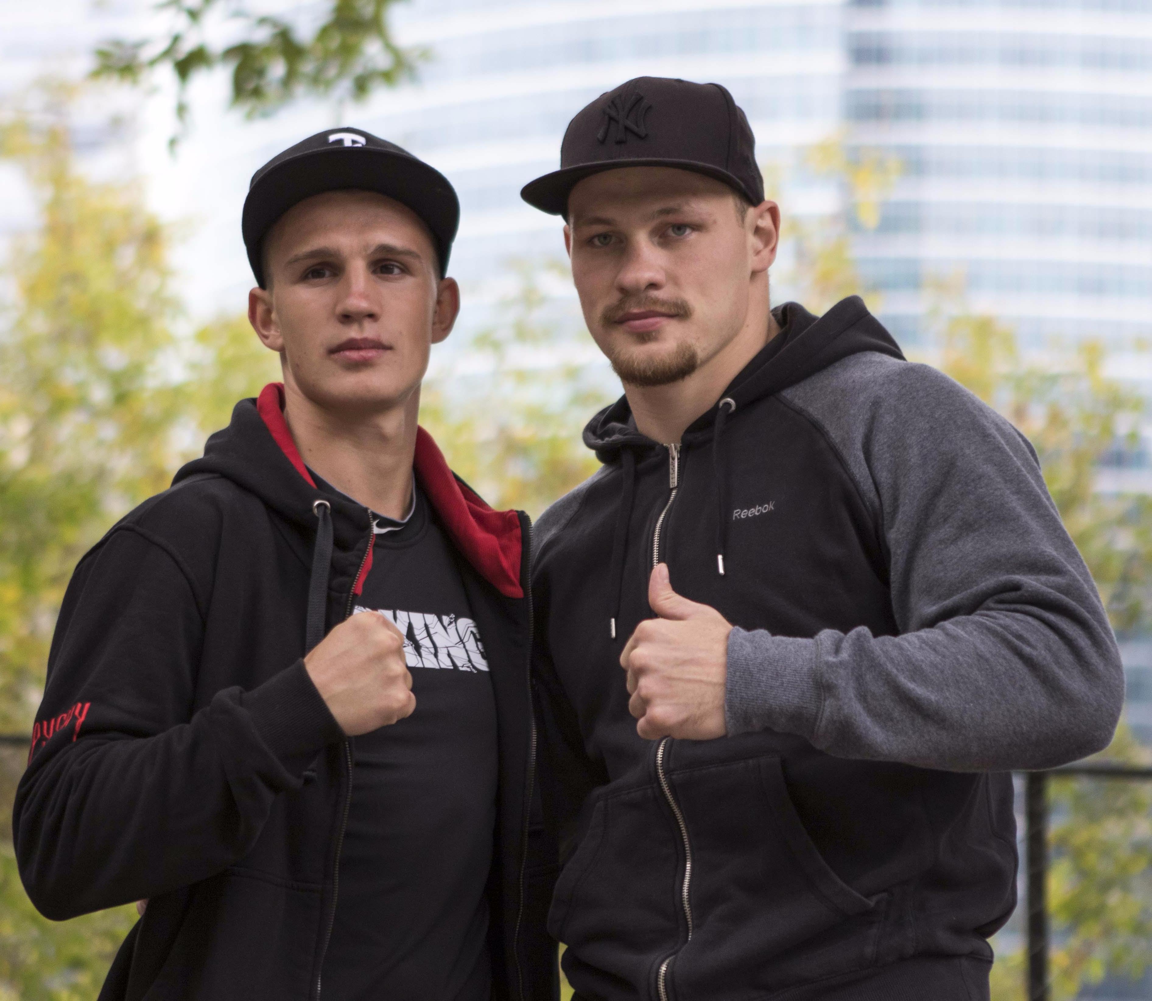 Алексей Егоров и Сергей Лубкович на фотосессии "Мир Бокса"
